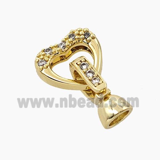 Copper Cordend Clasp Pave Zirconia Gold Plated