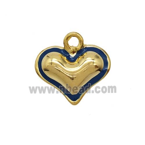 Copper Heart Pendant Lapisblue Enamel Gold Plated