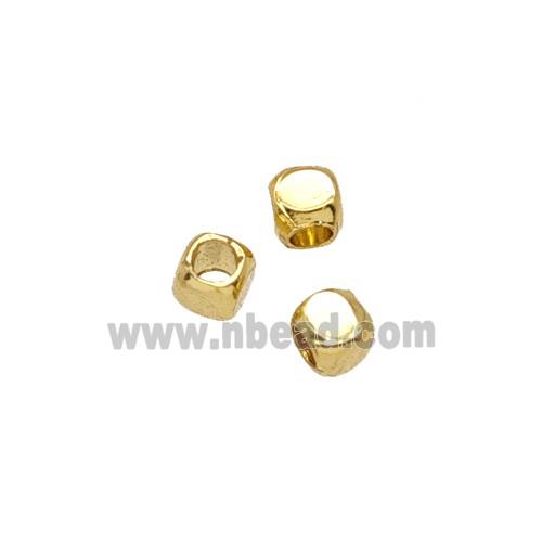 Copper Cube Beads Gold Plated