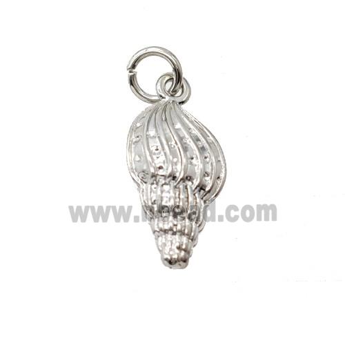 Copper Conch Shell Pendant Platinum Plated