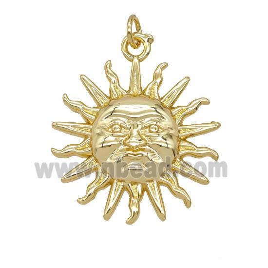 Copper Sun Pendant Gold Plated
