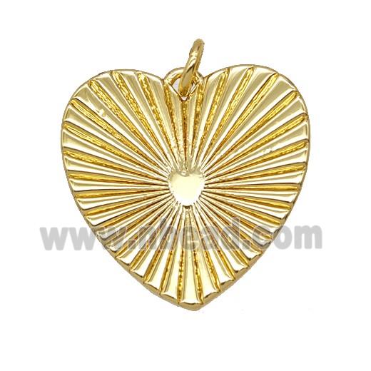 Copper Heart Pendant Sunray Gold Plated