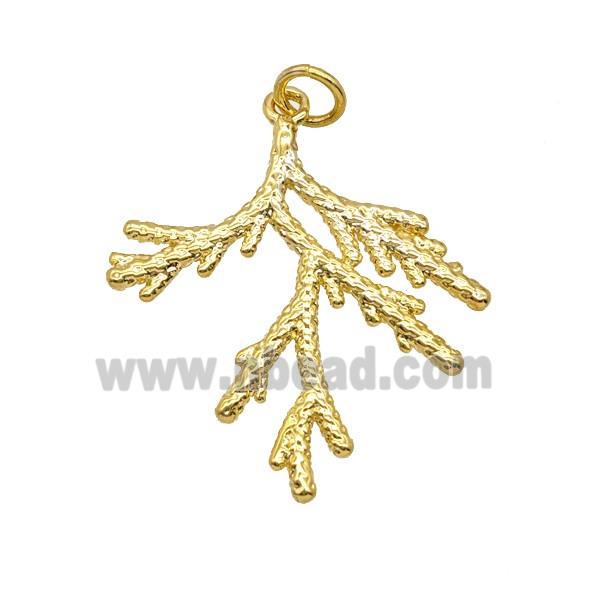 Copper Tree Branch Pendant Gold Plated