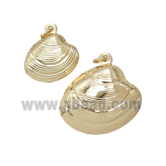 Copper Scallop Shell Pendant Gold Plated