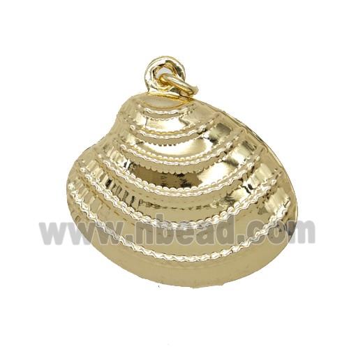 Copper Scallop Shell Pendant Gold Plated