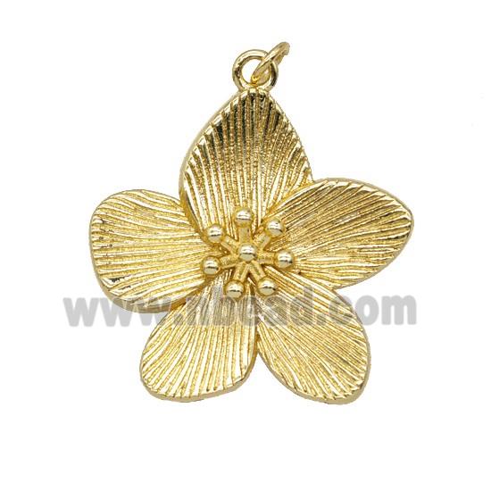 Copper Flower Pendant Gold Plated