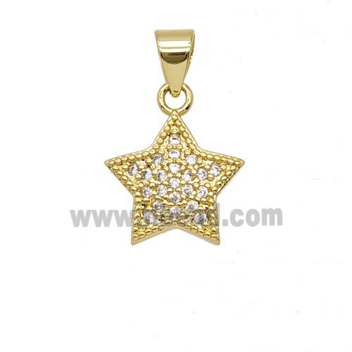 Copper Star Pave Zirconia 18K Gold Plated
