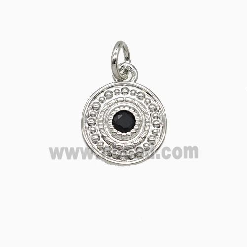 Copper Sun Pendant Pave Zirconia Platinum Plated
