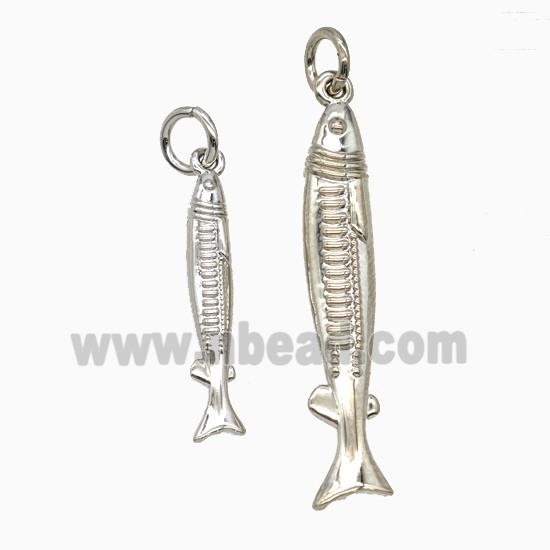 Copper Fish Pendant Platinum Plated