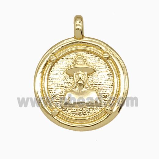 Copper Human Pendant Gold Plated