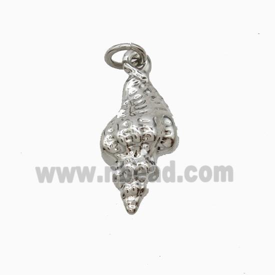 Copper Conch Shell Pendant Platinum Plated