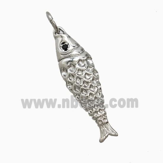 Copper Fish Pendant Platinum Plated