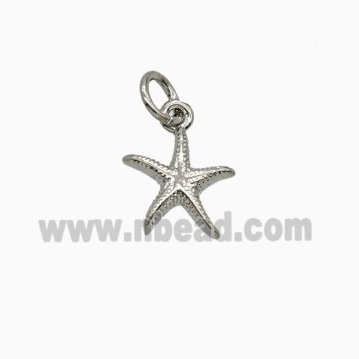 Copper Starfish Pendant Platinum Plated
