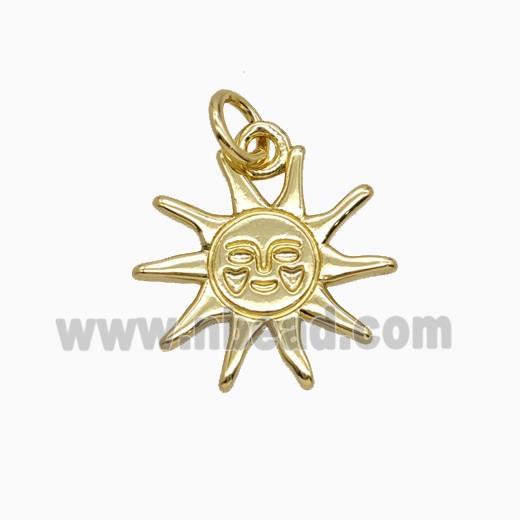 Copper Sun Pendant Gold Plated