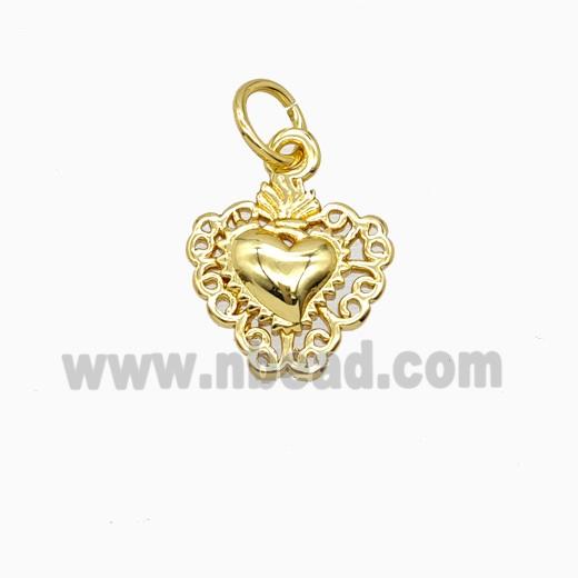 Copper Sacred Heart Pendant Gold Plated