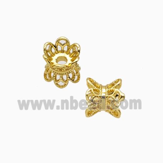 Copper Beadcaps Double Gold Plated