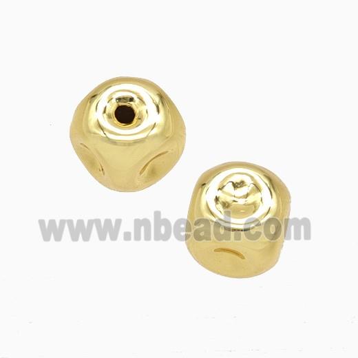 Copper Cube Beads Gold Plated