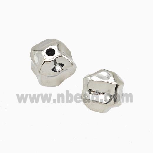 Copper Beads Freeform Platinum Plated