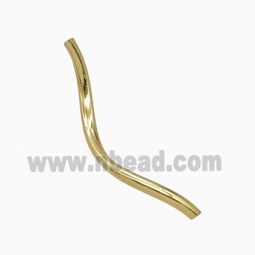 Copper Tube Beads Curving Gold Plated