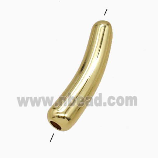 Copper Tube Beads Curving Gold Plated