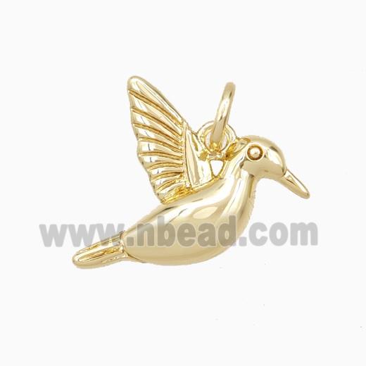 Hummingbird Charms Copper Pendant Gold Plated