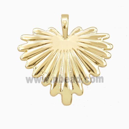 Copper Leaf Heart Pendant Gold Plated