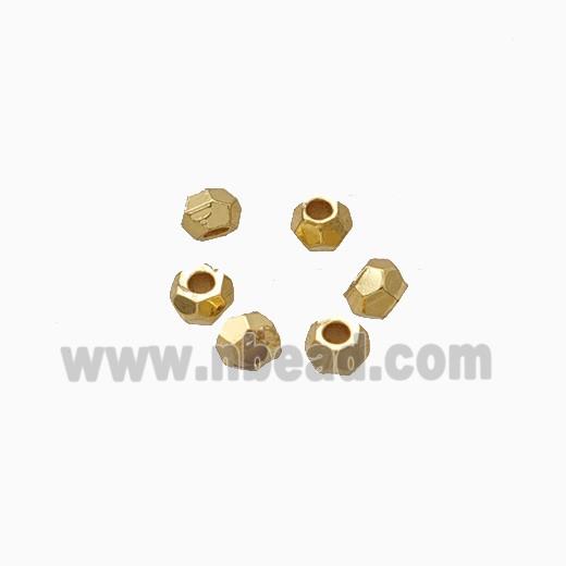 Copper Polyhedron Beads Gold Plated