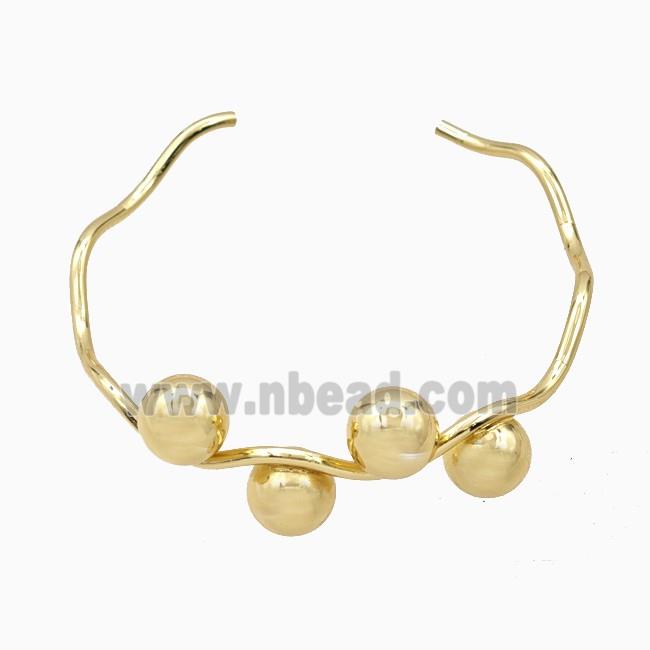 Copper Open Cuff Bangle Gold Plated