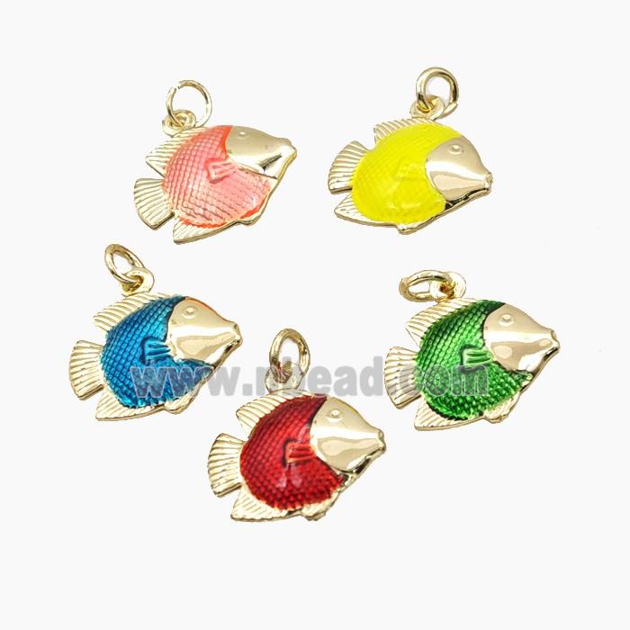 Copper Fish Pendant Painted Gold Plated Mixed