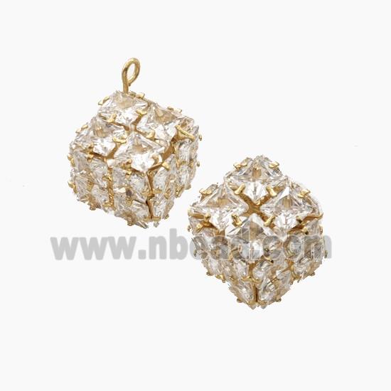 Cubic Zirconia Cube Pendant