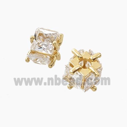 Cubic Zirconia Cube Beads