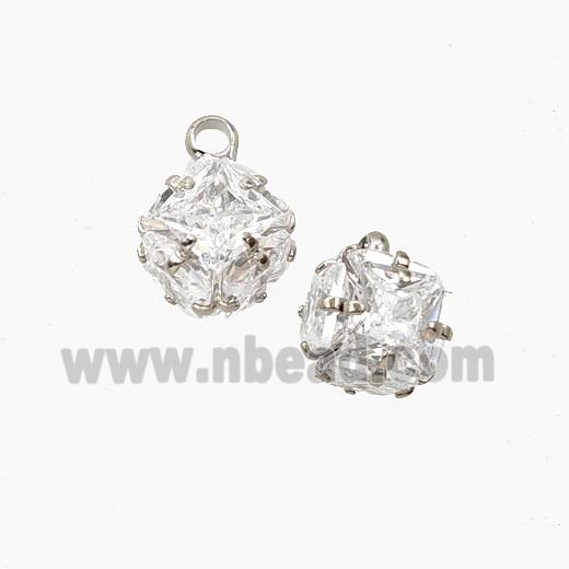 Copper Pendant Pave Zircon, Gold Plated