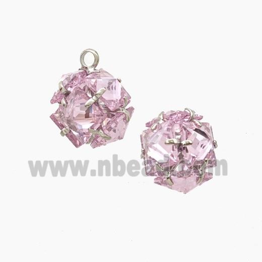 Copper Pendant Pave Zircon, Gold Plated