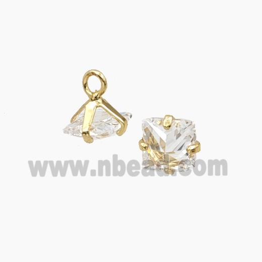 Copper Pendant Pave Zircon, Gold Plated