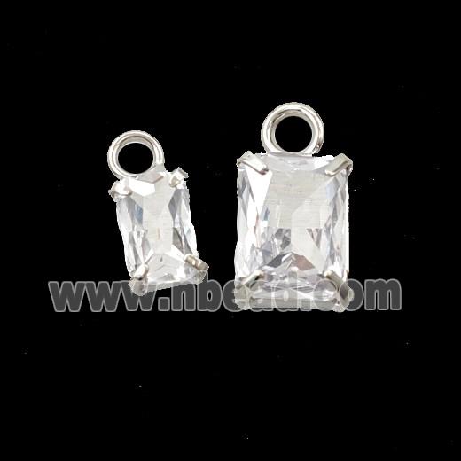 Cubic Zirconia Rectangle Pendant
