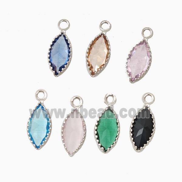 Cubic Zirconia Leaf Pendant Mixed