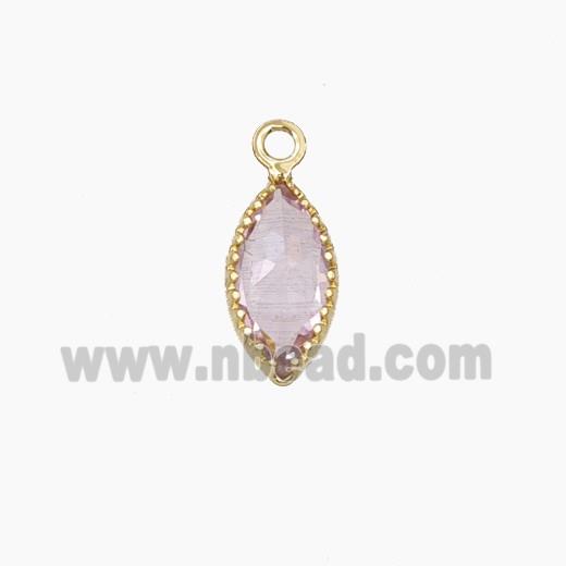 Copper Pendant Pave Zircon, Gold Plated