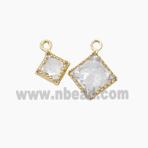 Cubic Zirconia Square Pendant