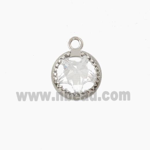 Copper Pendant Pave Zircon, Gold Plated