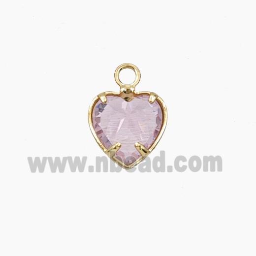 Copper Pendant Pave Zircon, Gold Plated