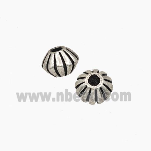 Copper Bicone Beads Antique Silver