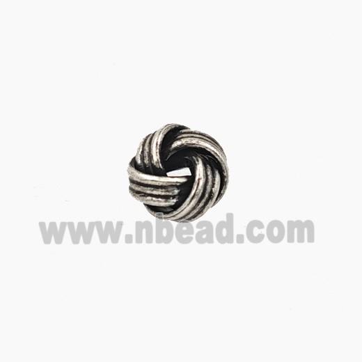 Copper Knot Beads Antique Silver