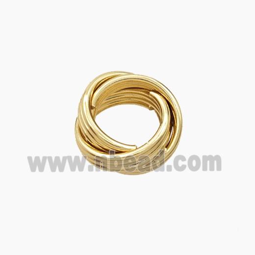 Copper Rings Beads Large Hole Mobius Gold Plated