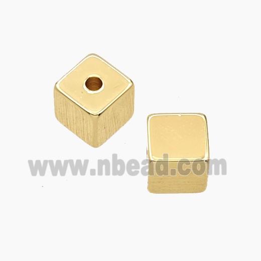 Copper Cube Beads Gold Plated