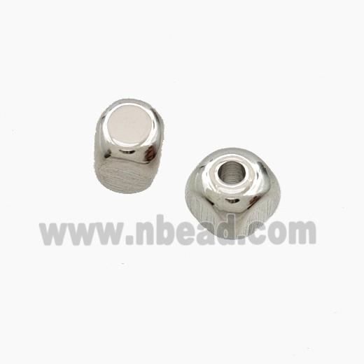 Copper Cube Beads Platinum Plated