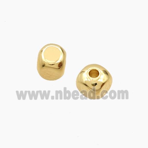 Copper Cube Beads Gold Plated