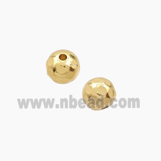 Copper Round Beads Faceted Gold Plated