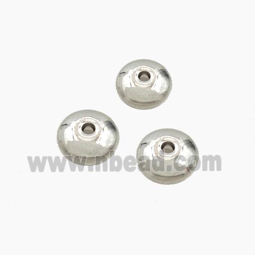 Copper Rondelle Beads Smooth Platinum Plated