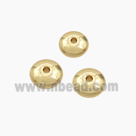Copper Rondelle Beads Smooth Gold Plated