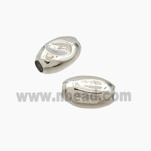 Copper Rice Beads Hammered Platinum Plated